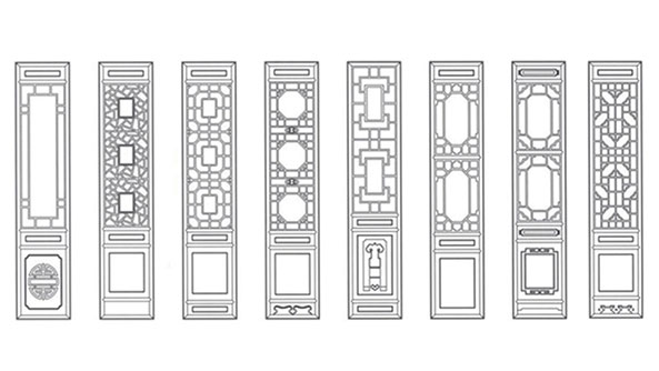 延安喜迎门中式花格CAD设计图样式大全